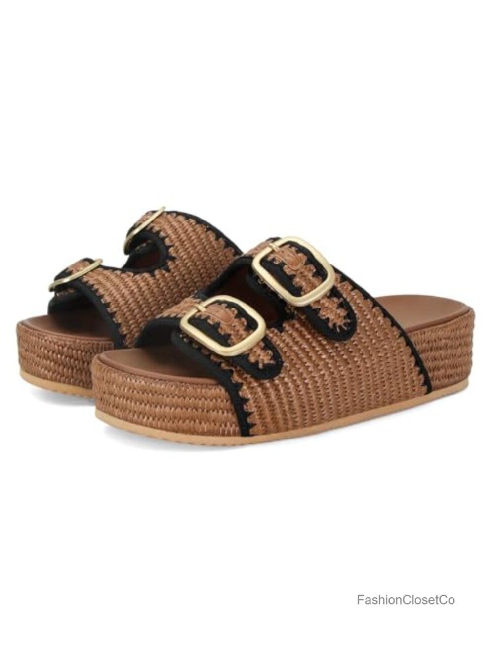 Woven Raffia Espadrille Wedge Sandals for Women Platform Comfort Casual